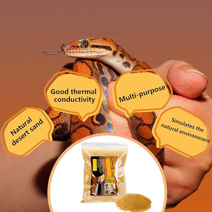 BNOSDM Reptile Sand Bearded Dragons Substrate Sands Lizard Terrarium Bedding Desert Blend for Snakes Geckos Chameleon Tortoise Frogs Scorpion Invertebrates Amphibian 2.2lb (Yellow)