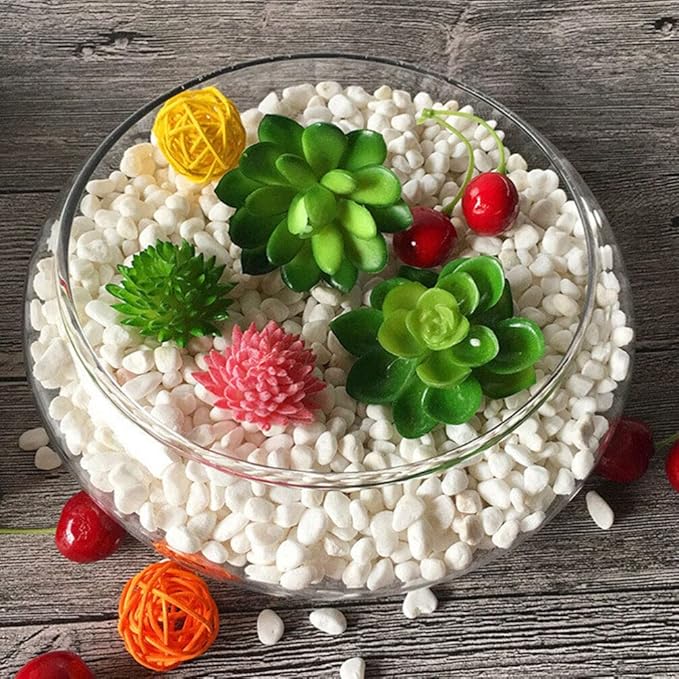 VOSAREA Glass Vase Bowl Glass Bubble Bowl Terrarium Succulent Planter Air Plants Hydroponic Display Floating Candles Clear Bubble Fish Aquatic Plant Pot Daffodil Pot (9.82X9.82X3.93in)