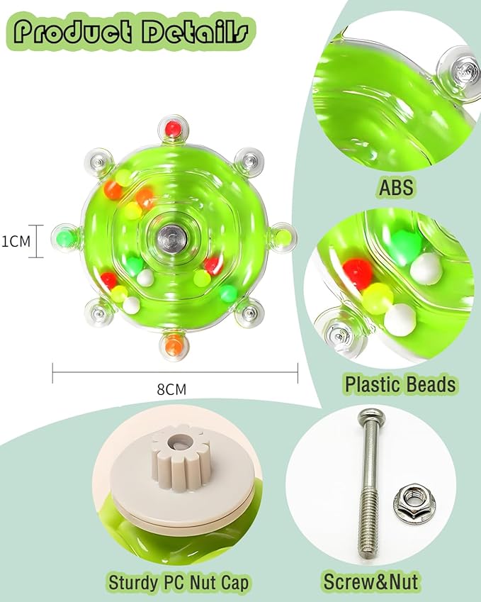 Bird Toys, 1PC Conure Rotating Wheel Toy Parrot Spinner Toys Parakeet Toys Bird Hanging Toys Bird Cage Accessories for Cockatiels Lovebirds Parrotlets Small-Medium Birds