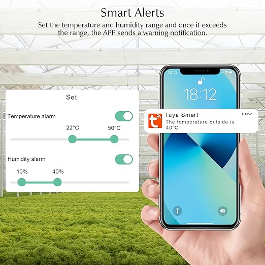 Room Thermometer Indoor, WiFi Humidity Meter with Smart Alert, Data Storage and Calibration, Temperature and Humidity Monitor for Baby Room, Greenhouse, White 2 Pack with Screen