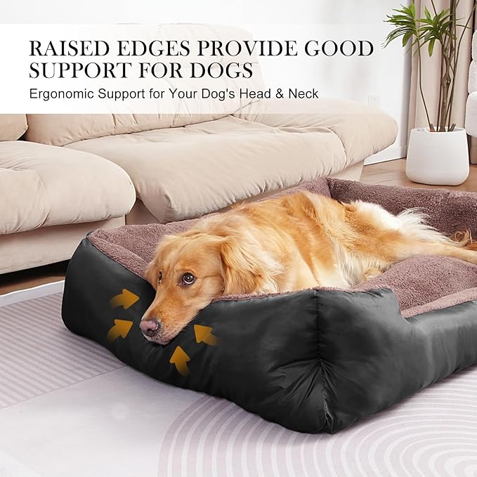 Dog Beds for Small Dogs, Small Pet Beds with Sides, Rectangle Dog Bed with Nonskid Bottom