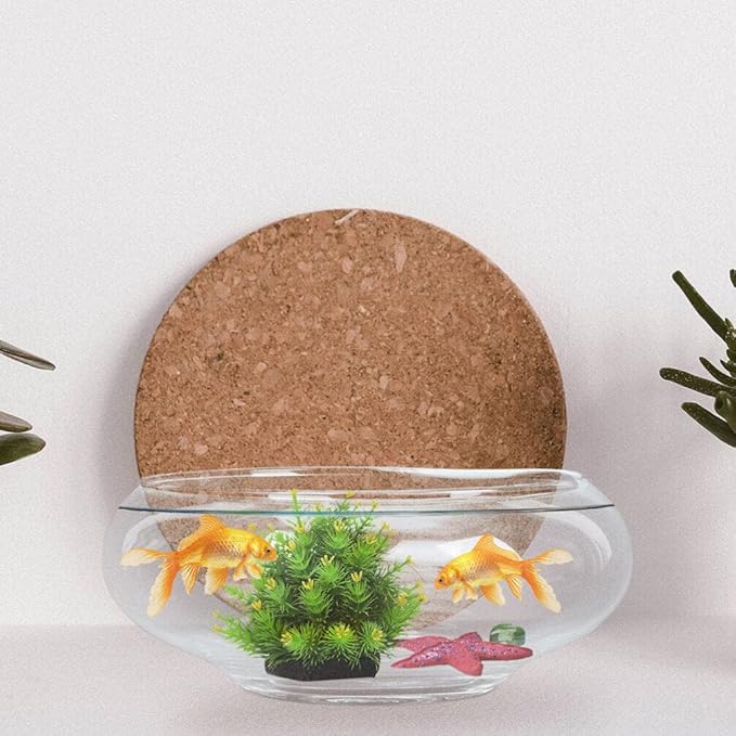 VOSAREA Glass Vase Bowl Glass Bubble Bowl Terrarium Succulent Planter Air Plants Hydroponic Display Floating Candles Clear Bubble Fish Aquatic Plant Pot Daffodil Pot (9.82X9.82X3.93in)