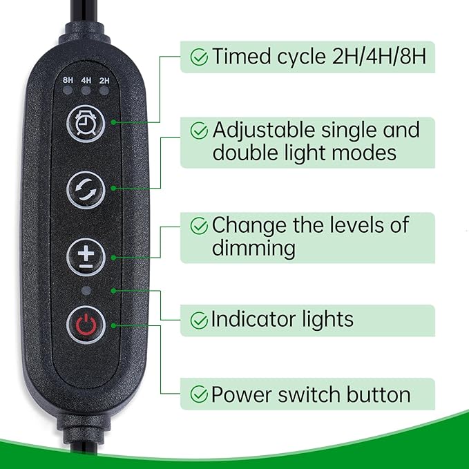 LUCKY HERP Reptile Heat Lamp, Dual Head UVA UVB Reptile Light with Cycle Timer, 360°Rotatable Dimmable Aquarium Turtle Tank Basking Light with 4 Bulbs (2PCS 25W and 2PCS 50W)
