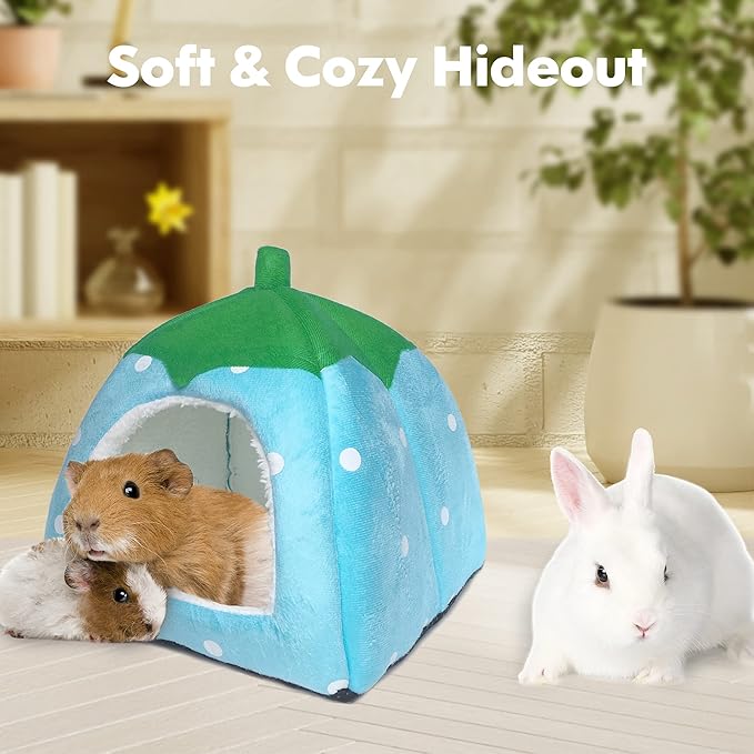 Guinea Pig Hideout Bed Dwarf Rabbit House Cave Accessories Cozy Hide-Out for Little Bunny Hedgehog Ferret Chinchilla&Other Small Animals