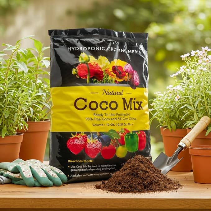 Potting Soil Mix 10 Quarts Envelor Indoor Plants Soil for Outdoor Plants 0.34 Cubic Feet Potting Mix Hydrated Coco Coir Mix for Plants Ready to Use Natural Plant Top Soil