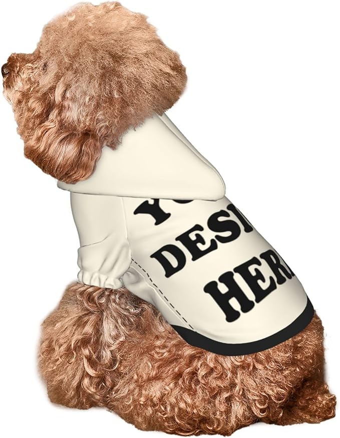 Dog Clothes, Custom Dog Hooded Sweatshirt, Personalized Pet Costume Robe Shirt with Text/Image/Club Name/Pet Shop Logo for Small Medium Large Dogs and Cats, CreamYellow, M