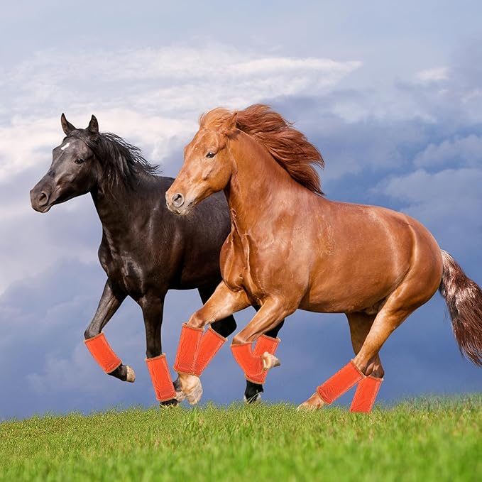 Fly Boots for Horses. Horse Fly Boots Set of 4. Adjustable Horse Fly Boots Stops Stomping Fly Leg Wraps for Horses,