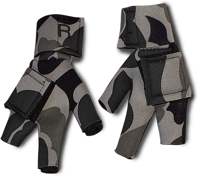 Chicken Shoes for Injured Feet – Protective Neoprene Footwear for Chicken, Open-Toe Design for Bumblefoot Relief, Made in USA - Large, 4" Max. Inside Width, Gray Camouflage