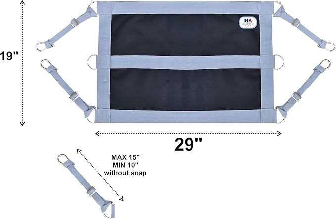 Majestic Ally 1200D 29"x19" Horse Stall Guard with Adjustable Straps and Hardware (Grey Black)