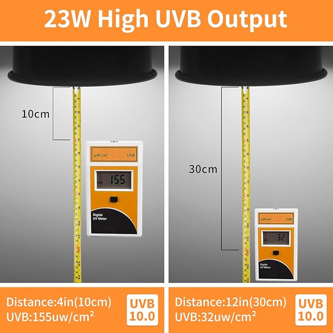 UVA UVB Reptile Light 23W 10.0,Desert Terrarium Compact Fluorescent Lamp,UVB Reptile Light Bulb for Bearded Dragon, Lizard,Spider, Snake, Gecko