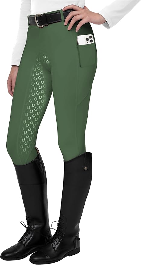 FitsT4 Sports Women's Full Seat Riding Tights Active Silicon Grip Horse Riding Tights Equestrian Breeches