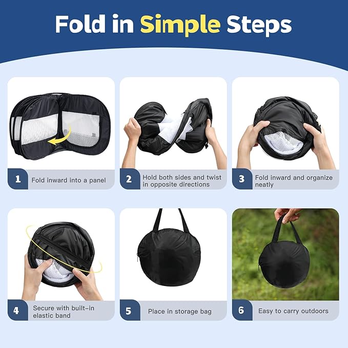 Small Animal Playpen, Chicken Brooder Box with Cover Top, Portable Outdoor Exercise Pet Cage Tent, Waterproof Breathable Pet playpen Indoor for Chick Ktiien Bunny Hamster Guinea Pig, Black