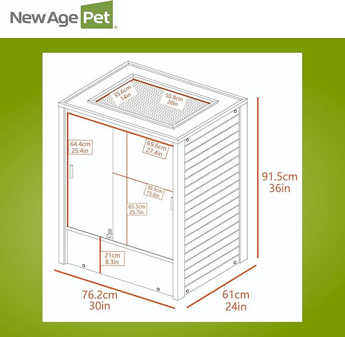 New Age Pet ECOFLEX Maple Chameleon Madagascar Vertical Reptile Habitat Lounge - Durable, Non-Toxic Wood Plastic Composite, Extra Height, Deep Floor, Removable Sliding Glass Doors with Lock