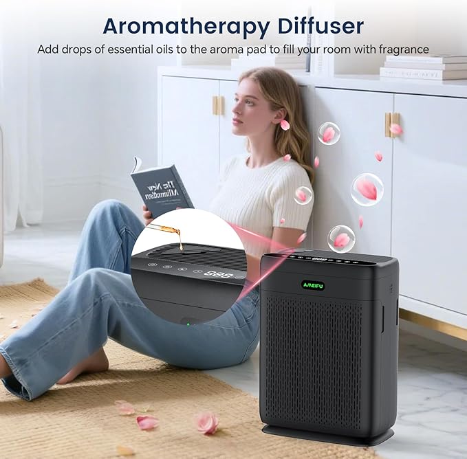 Air Purifiers for Home Large Room with Remote Up to 3000 Sq Ft, Double-Sided H13 Hepa Pet Air Purifier with PM 2.5 Display Air Quality Sensor, Washable Pre-Filter Air Cleaner for Dust, Pets, Smoke