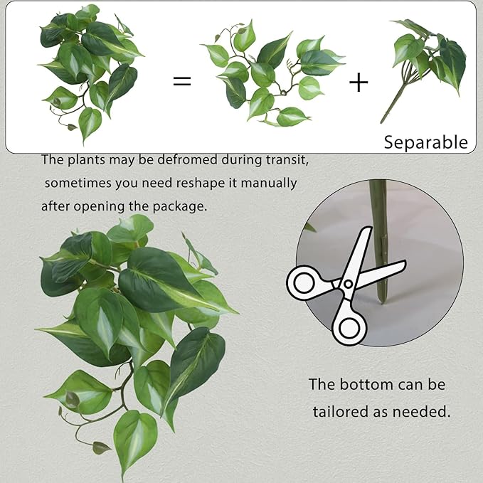 IBWell Fake Reptile Plants for Reptile Terrarium Plants, Reptile Plant Décor, Turtle Tank Plants with Suction Cup