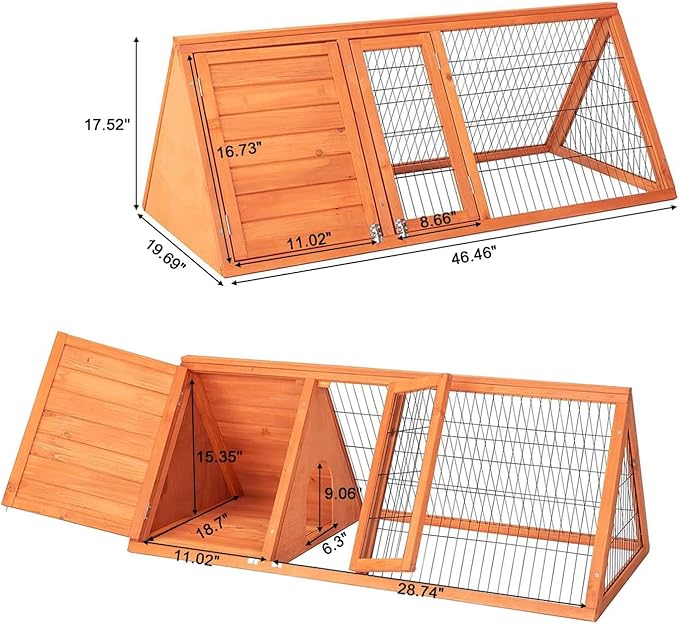 Small Chicken coop for 2-4 Chickens Outdoor Wooden with Waterproof Asphalt Roof, Ramp, and Multiple Doors Openable Top Pull-Out Tray Suitable for Outdoor Backyard (Brown)