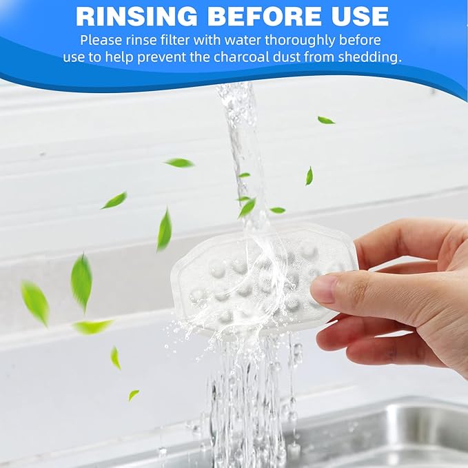 Cat Water Fountain Filters Pre-Filter Sponges for 3.2L/108oz Automatic Pet Fountain Dog Water Fountain (16 Filters& 16 Sponges)