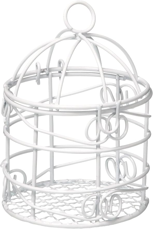 Homeford Mini Metal Wire Bird Cages, 2-3/4-inch, 12-Count - White