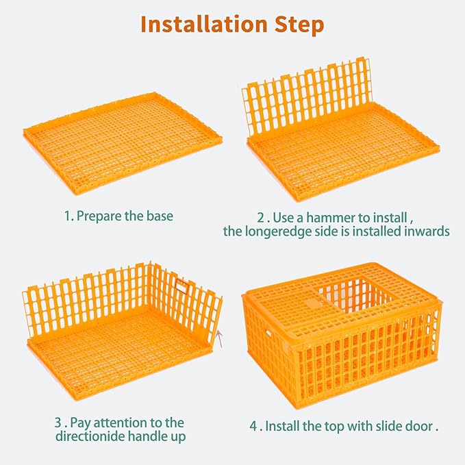 Poultry Carrier Crate Plastic Chicken Transport Crate Cage Heavy Duty Chicken Carrier Crates Crates Transport Box