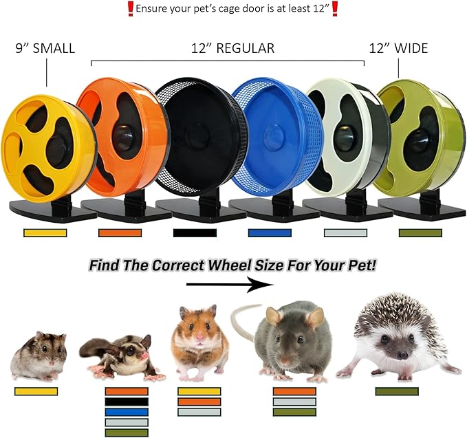 Silent Runner Glow Wheel - 12" Regular - Exercise Wheel (Wheel + Autoclean Track + Cage Attachment)