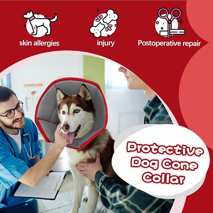 Dog Cone Collar After Surgery, Adjustable Soft Recovery Cone for Small Dogs to Stop Licking, Light-Weight Comfortable Elizabethan Collar for Dogs Anti-Bite Lick Protective Wound