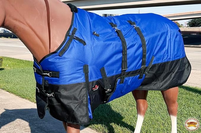 HILASON 1200D Winter Waterproof Poly Horse Blanket Belly Wrap | Turnout Blankets for Horses