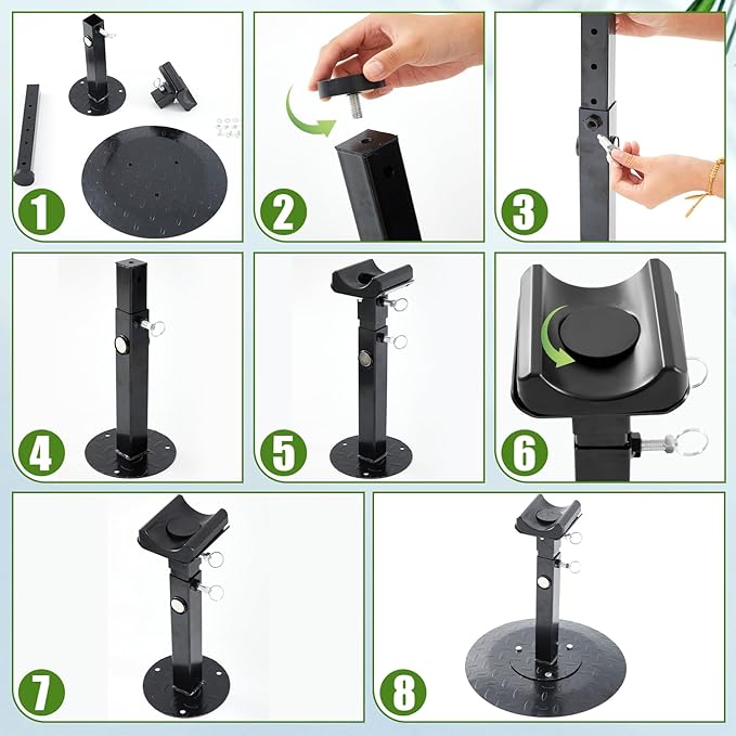 Zonon Metal Adjustable Farrier Stand Blacksmith Farrier Horse Hoof Stand Height Farrier Stand for Horses Black Horse Hoof Trimming Tools(Metal Round Base)