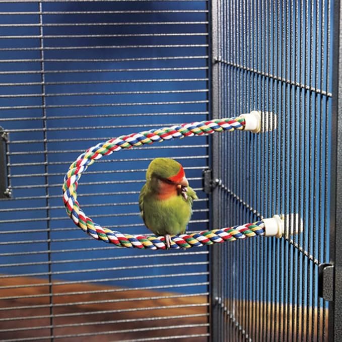 JW Pet Comfy Perch For Birds Flexible Multi-color Rope, Large - 21" Length