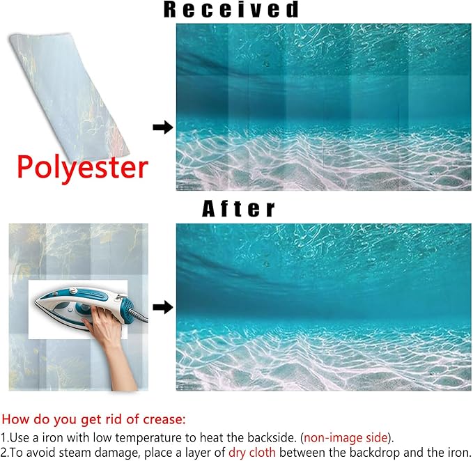 72X16IN Natural Undersea Aquarium Background, Undersea Beach Fish Tank Background, with 8 EVA Double-Sided Tape