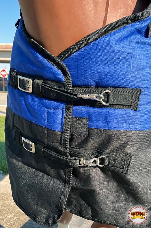 HILASON 1200D Winter Waterproof Poly Horse Blanket Belly Wrap | Turnout Blankets for Horses