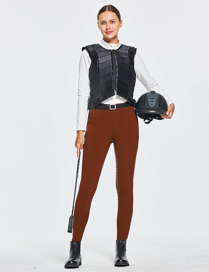 FitsT4 Sports Women's Winter Horse Riding Pants with Zipper Pockets Full Seat Riding Tights Fleece Lined Equestrian Breeches