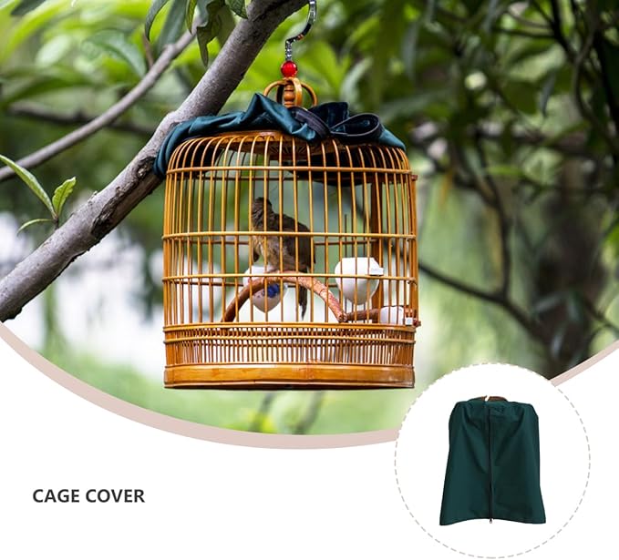 VOSAREA Round Bird Cage Cover Round Dome Top Parrot Cage Cover Waterproof and Windproof Ideal for Parrots Canaries and Cockatiels (Random Color)