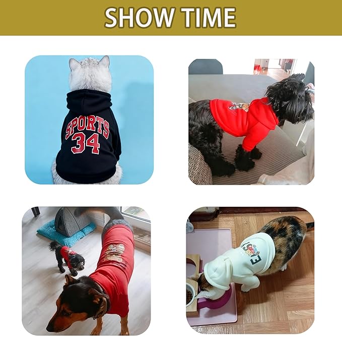 Custom Dog Hoodie, Personalized Sweatshirt with Photo Text Name Logo, Customized Hooded Sweater for Small Medium Large Dogs & Cats (Beige, Medium)