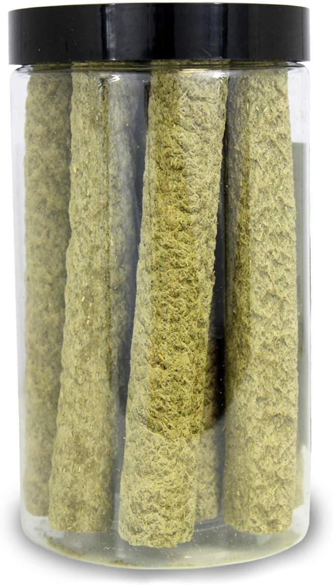 Timothy Puff Sticks - Healthy Natural Timothy Hay Chew Treat - High Protein, High Fiber - Guinea Pigs, Rabbits, Chinchillas, Prairie Dogs, Degus, Hamsters, Rats, Tortoises & Other Herbivores