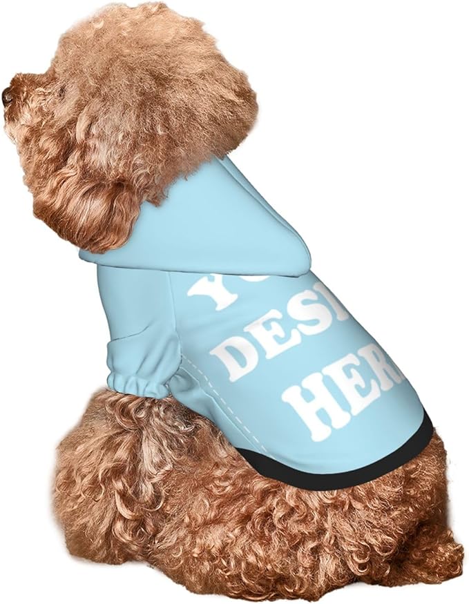 Personalized Dog Hoodie, Custom Dog Costumes for Small Dogs, Holiday Happy Dog Clothes Football Pet Shirt Sweater with Name Number for Girl/Boy Cats/Kitten, LightBlue, S