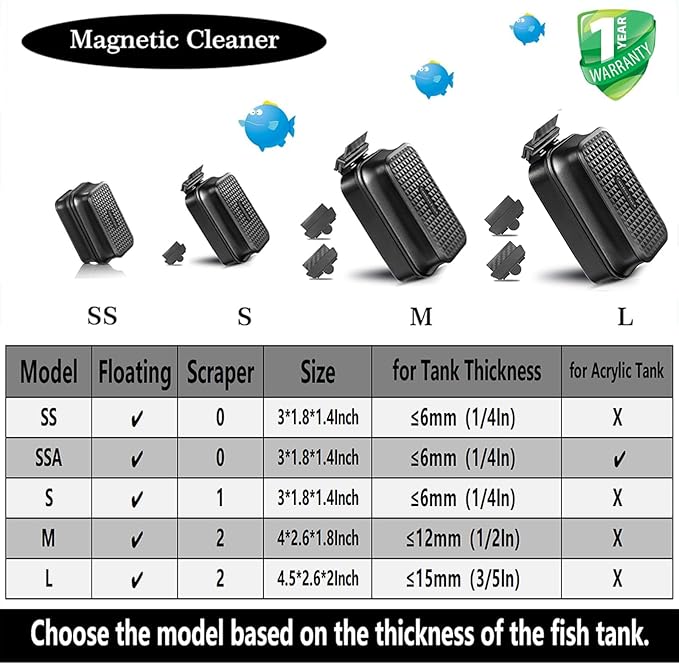 Carefree Fish Aquarium Super Strong Magnetic Cleaner for Glass Fish Tank Magnet Brush Floating