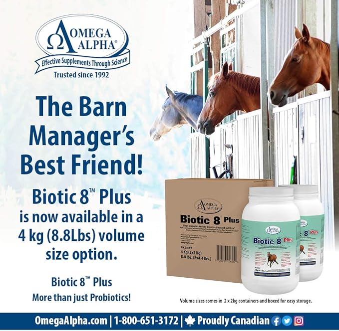 Omega Alpha Biotic 8 Plus 8.8lbs (2 X 4.4lbs.) for Horses