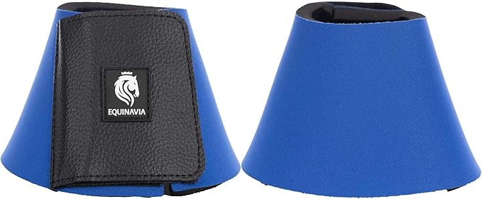 Equinavia Toki Bell Boots for Horses | Neoprene Overreach Boots - Royal Blue - S