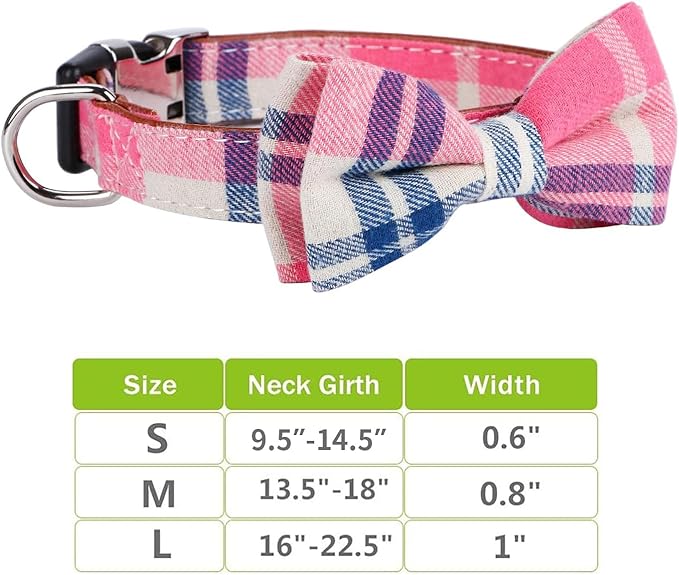 Faleela Soft &Comfy Bowtie Dog Collar,Detachable and Adjustable Bow Tie Collar,for Small Medium Large Pet (Small (Pack of 1), Pink)
