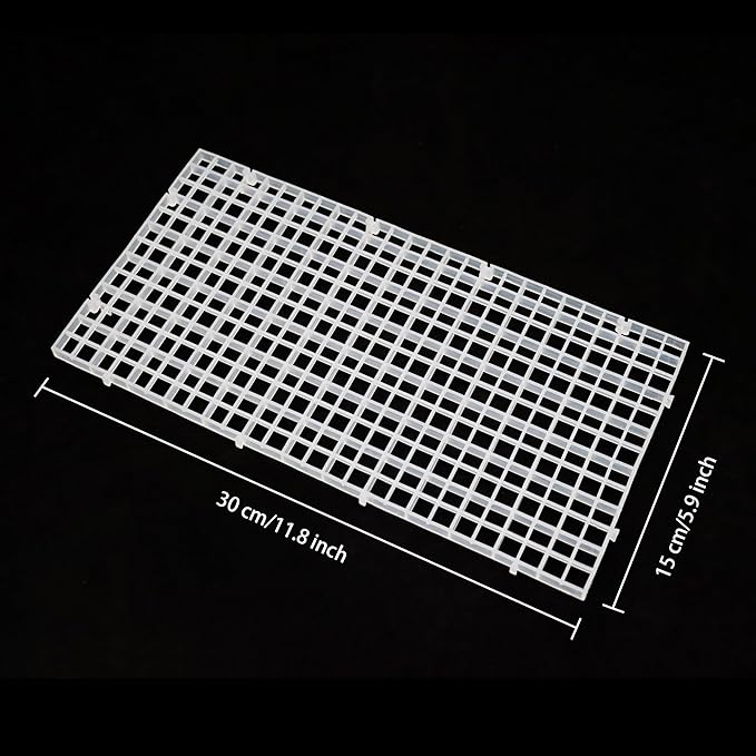 ALEGI 24 Pcs Aquarium Fish Tank Divider Plastic Egg Crate Aquarium Filter Bottom Tray Grid Isolation Board Partition Net Pane Separator (S 24pcs)