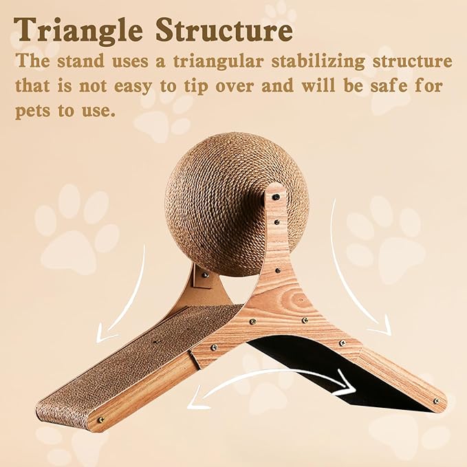 Rabbit Scratch Toy,Natural Sisal Rope Claws Scratcher Cardboard Pad Bunny Scratching Ball for Indoor Bunnies Kittens Chinchillas Small Animals Interactive Carrot and Solid Wood Scratcher Toys