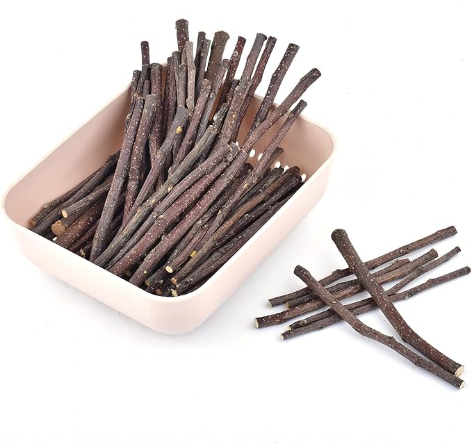 ERKOON Natural Apple Sticks 300g (10.5oz Small Animals Molar Chew Toys Apple Branch Chew Treats for Hamster Rabbit Chinchilla Bunny Guinea Pig Squirrel