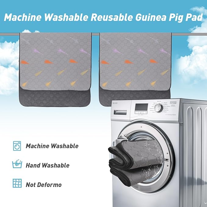 2Pcs Guinea Pig Cage Liners,Guinea Pig Fleece Cage Liners48''X48'' Super Absorbent Washable Pee Pads Reusable for Rabbit Hamster Chinchilla