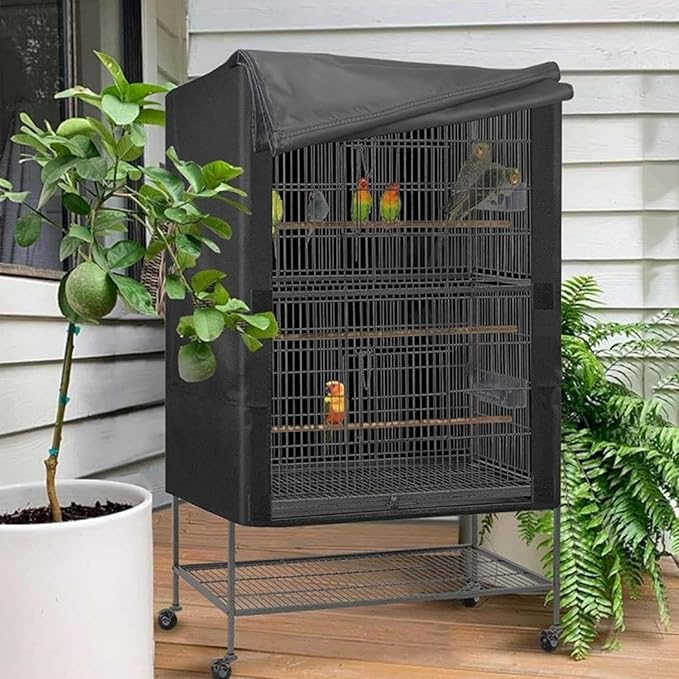 Parrot Cage Cover Breathable,Black Out Lightweight Washable Dust Proof Hood for Lovebird Canary Conure Cockatiel Parakeet Pet Night