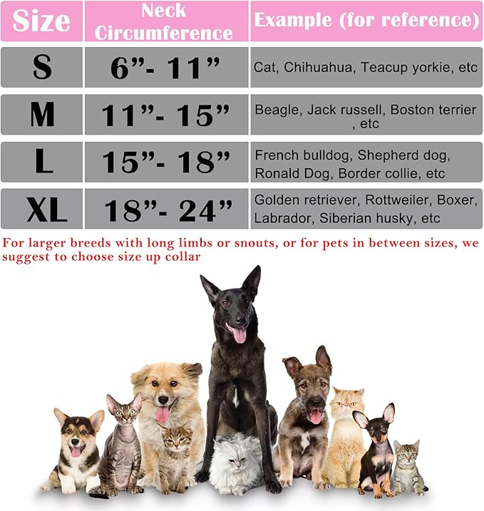 Katoggy Inflatable Dog Cone Collar for Dogs After Surgery, Soft Adjustable Blow up Donut E-Collar for Small Medium Large Dogs and Cats
