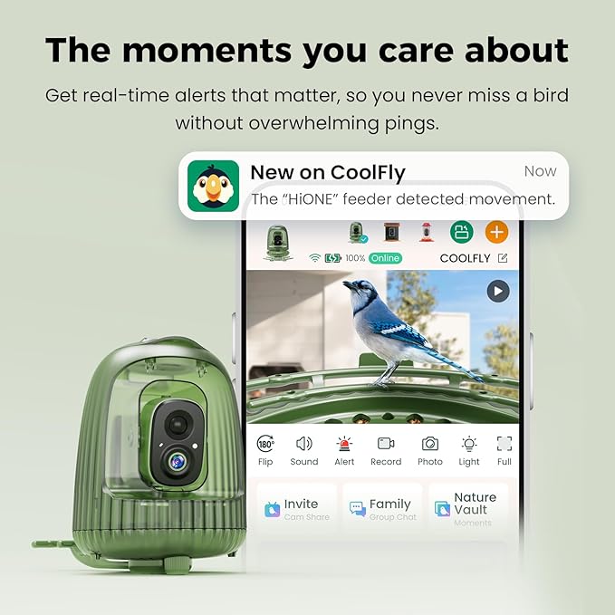 HIXX Smart Bird Feeder with Camera, AI Bird Identifier & 4MP Color Night Vision, Exclusive Vertical View Mode, Squirrel-Deterrent Design, Solar Light for Nature Lovers (Soft White)