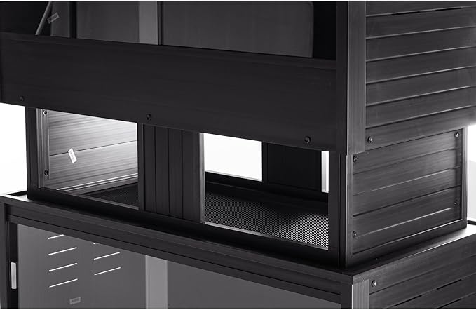 New Age Pet ECOFLEX Two Large Reptile Enclosures with Matching Stacker Combo Set in Black