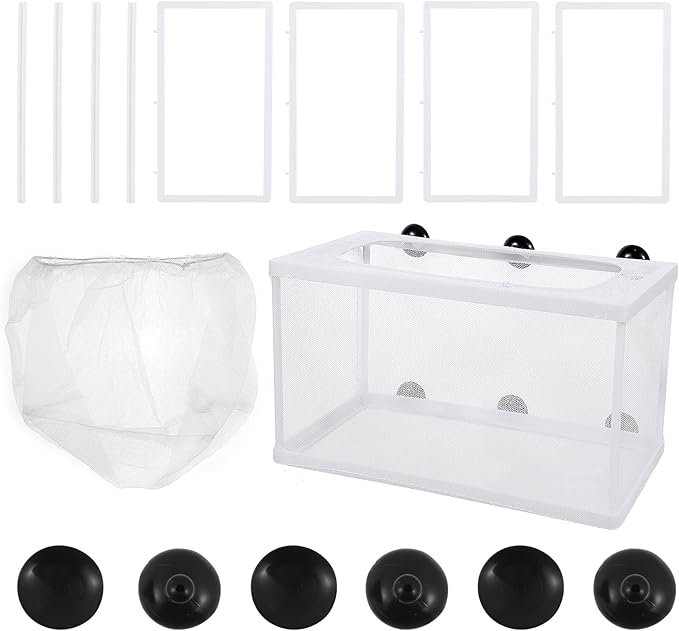2pcs Fish Hatchery Box Aquarium Separation Net Nylon Incubator Mesh - Large Size