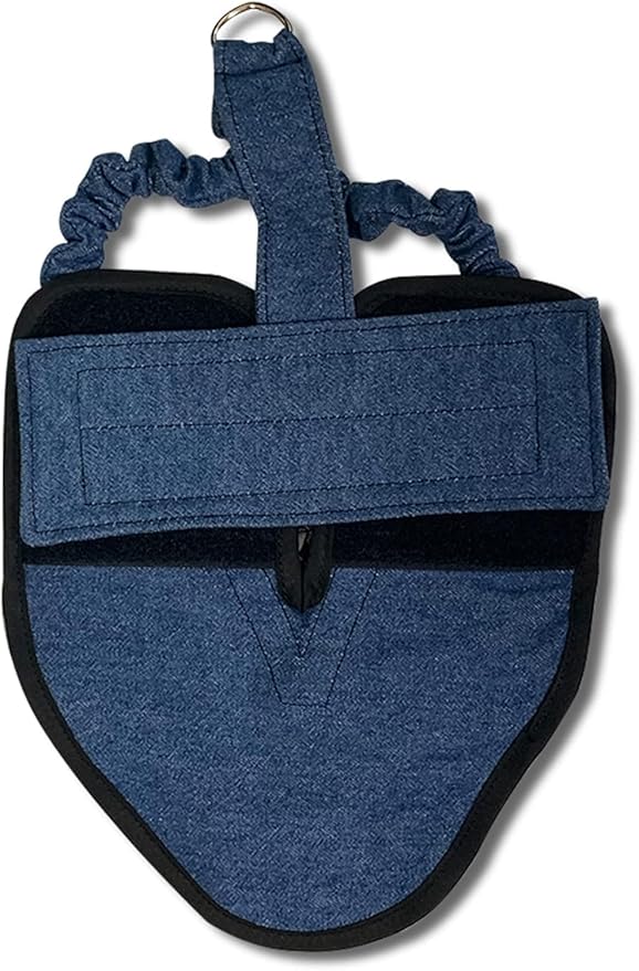 Hen Holster Bird Diaper, Wrap Around - for Hens, Roosters, Ducks, Leak-Proof Design, Comfortable Fleece Strap Bird Harness with Sewn-in Liner, Secure Hook and Loop Closure - Large, Denim