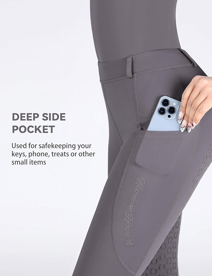 Harrison Howard Women's Horse Riding Pants Double Pocket Silicone Full-Seat Breeches Equestrian Breeches